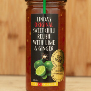 Lindas sweet chili relish with lime & ginger (available in regular, hot and hottest) 300g